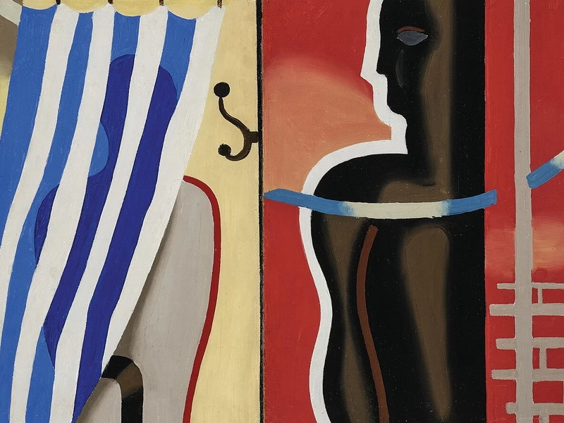 1889-Willi Baumeister - Bagnanti davanti a una zona rossa, 1930